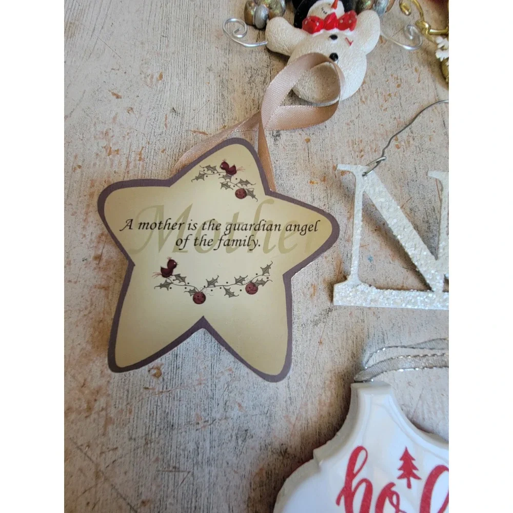 Vintage variety Xmas ornament Noel glitter snowman millennium set unique